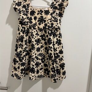 H&M Black and Cream Floral Kids Dress